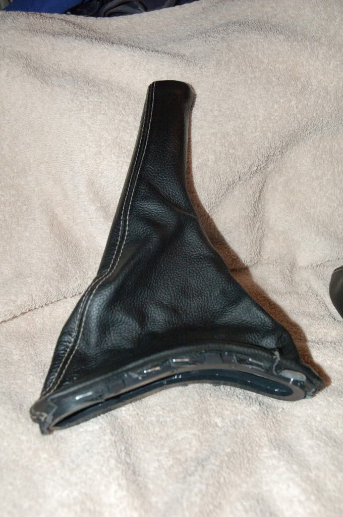 Custom Shift and eBrake Boots Black with Tan stiching VW Vortex